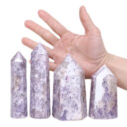 Madagascar Lepidolite Terminated Point Set 4 Pieces R756 | Crystal Factory