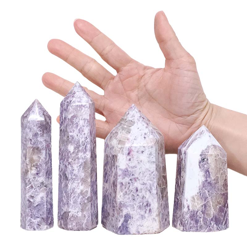 1.15kg Madagascar Lepidolite Terminated Point Set 4 Pieces R756 4 Madagascar Lepidolite Terminated Point Set 4 Pieces R756 | Crystal Factory