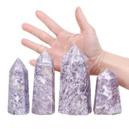 Madagascar Lepidolite Terminated Point Set 4 Pieces R757 | Crystal Factory
