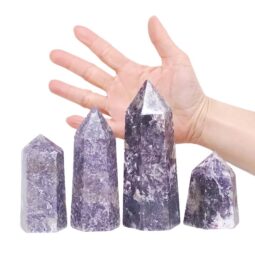 Madagascar Lepidolite Terminated Point Set 4 Pieces R758 | Crystal Factory