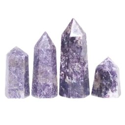 Madagascar Lepidolite Terminated Point Set 4 Pieces R758 | Crystal Factory