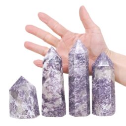 Madagascar Lepidolite Terminated Point Set 4 Pieces R759 | Crystal Factory