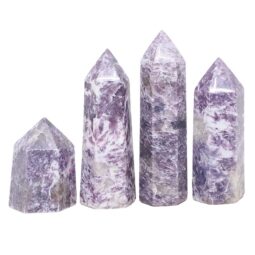 Madagascar Lepidolite Terminated Point Set 4 Pieces R759 | Crystal Factory