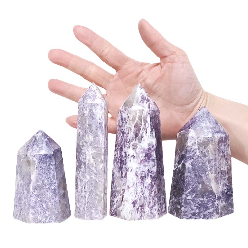 1.32kg Madagascar Lepidolite Terminated Point Set 4 Pieces R761 4 Madagascar Lepidolite Terminated Point Set 4 Pieces R761 | Crystal Factory