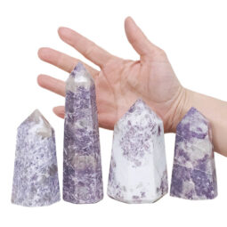 Madagascar Lepidolite Terminated Point Set 4 Pieces R762 | Crystal Factory