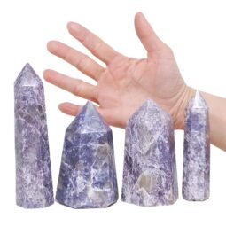Madagascar Lepidolite Terminated Point Set 4 Pieces R763 | Crystal Factory