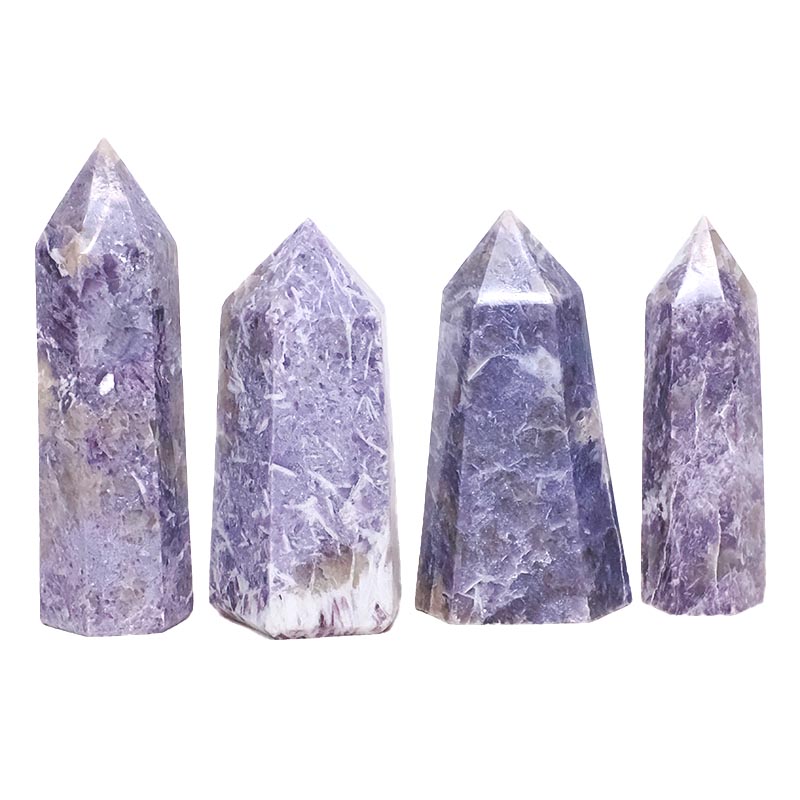 1.38kg Madagascar Lepidolite Terminated Point Set 4 Pieces R764 3 Madagascar Lepidolite Terminated Point Set 4 Pieces R764 | Crystal Factory