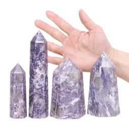 Madagascar Lepidolite Terminated Point Set 4 Pieces R766 | Crystal Factory