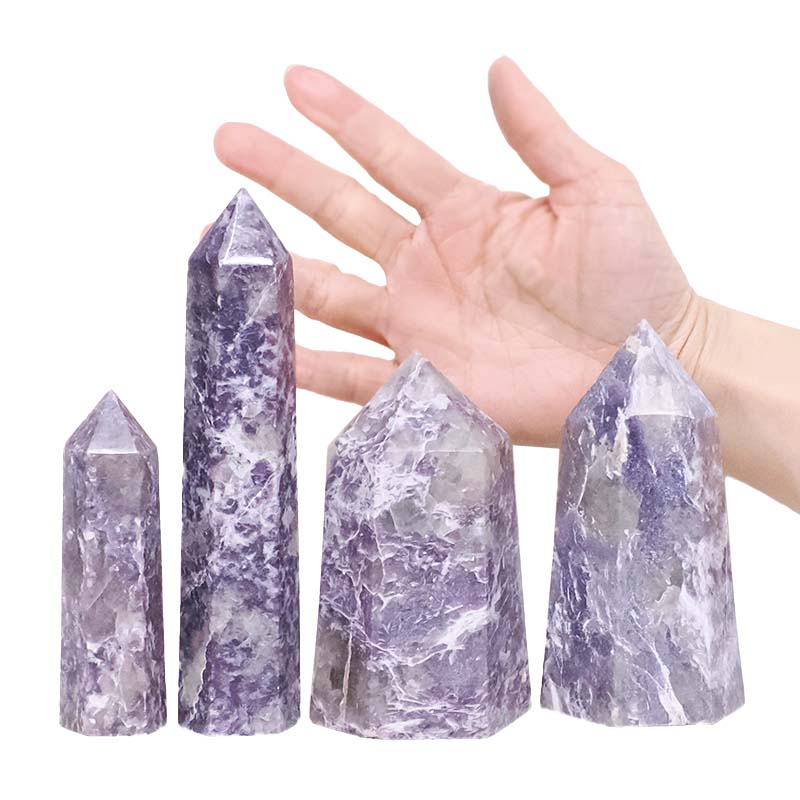 1.44kg Madagascar Lepidolite Terminated Point Set 4 Pieces R766 3 Madagascar Lepidolite Terminated Point Set 4 Pieces R766 | Crystal Factory