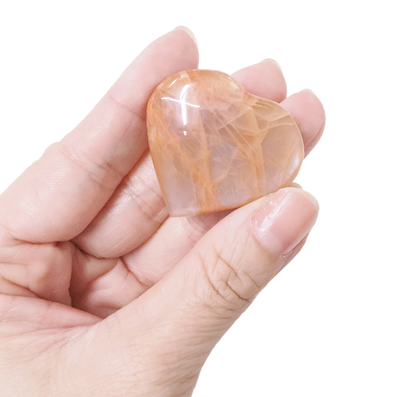 Madagascar Peach Moonstone Mini Heart 6 Madagascar Peach Moonstone Mini Heart | Crystal Factory
