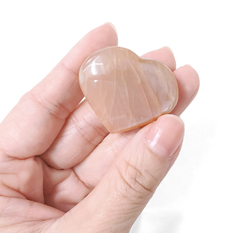 Madagascar Peach Moonstone Mini Heart 5 Madagascar Peach Moonstone Mini Heart | Crystal Factory
