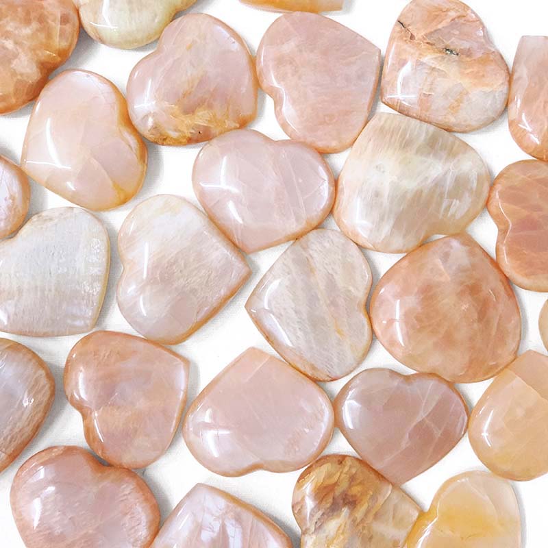 Madagascar Peach Moonstone Mini Heart 4 Madagascar Peach Moonstone Mini Heart | Crystal Factory