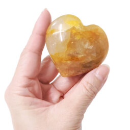 Madagascar Yellow Hematoid Quartz Small Heart | Crystal Factory