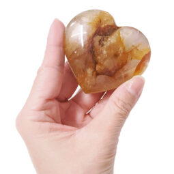 Madagascar Yellow Hematoid Quartz Small Heart | Crystal Factory