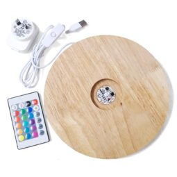 Multicolour LED Light Crystal Display Base with Remote Control 20cm | Crystal Factory