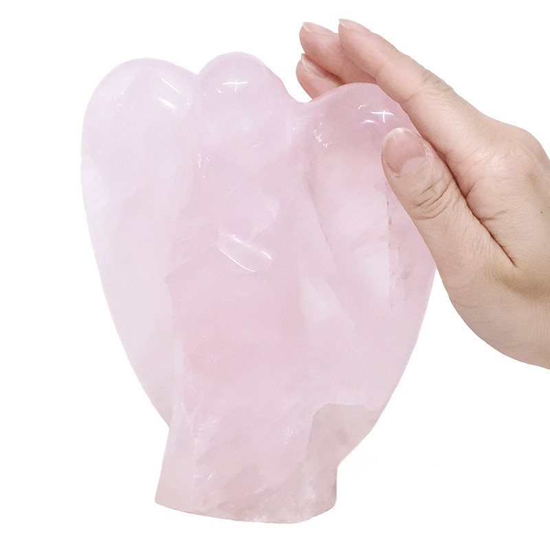 1.28kg Rose Quartz Crystal Angel T3328 4 Rose Quartz Crystal Angel T3328 | Crystal Factory