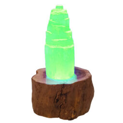 Tree Stump LED Light Crystal Display Base - Multicolour 6003 | Crystal Factory