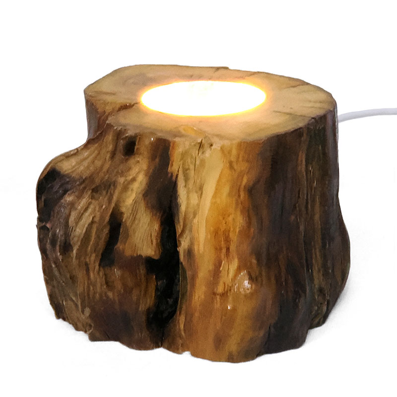 Tree Stump LED Light Crystal Display Base - Warm Light 6001 5 Tree Stump LED Light Crystal Display Base - Warm Light 6001 | Crystal Factory