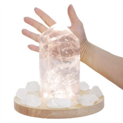 2.37kg Clear Quartz Power Generator Package on 20cm LED Light Base P2254 8 Clear Quartz Power Generator Package on 15cm LED Light Base P2254 | Crystal Factory