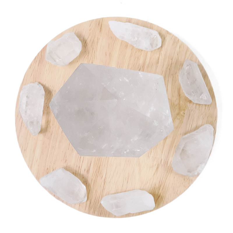 2.37kg Clear Quartz Power Generator Package on 20cm LED Light Base P2254 4 Clear Quartz Power Generator Package on 15cm LED Light Base P2254 | Crystal Factory