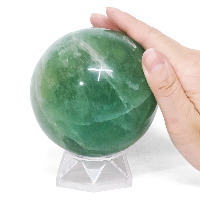 1.09kg Madagascar Green Fluorite Sphere P2302 4 Madagascar Green Fluorite Sphere P2302 | Crystal Factory