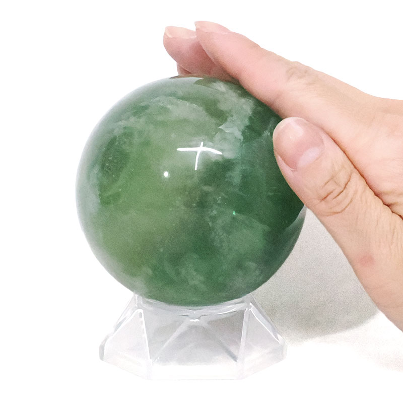 0.63kg Madagascar Green Fluorite Sphere P2303 4 Madagascar Green Fluorite Sphere P2303 | Crystal Factory