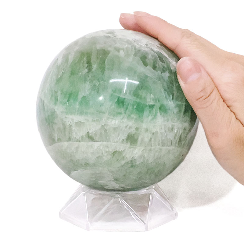 1.76kg Madagascar Green Fluorite Sphere P2307 4 Madagascar Green Fluorite Sphere P2307 | Crystal Factory