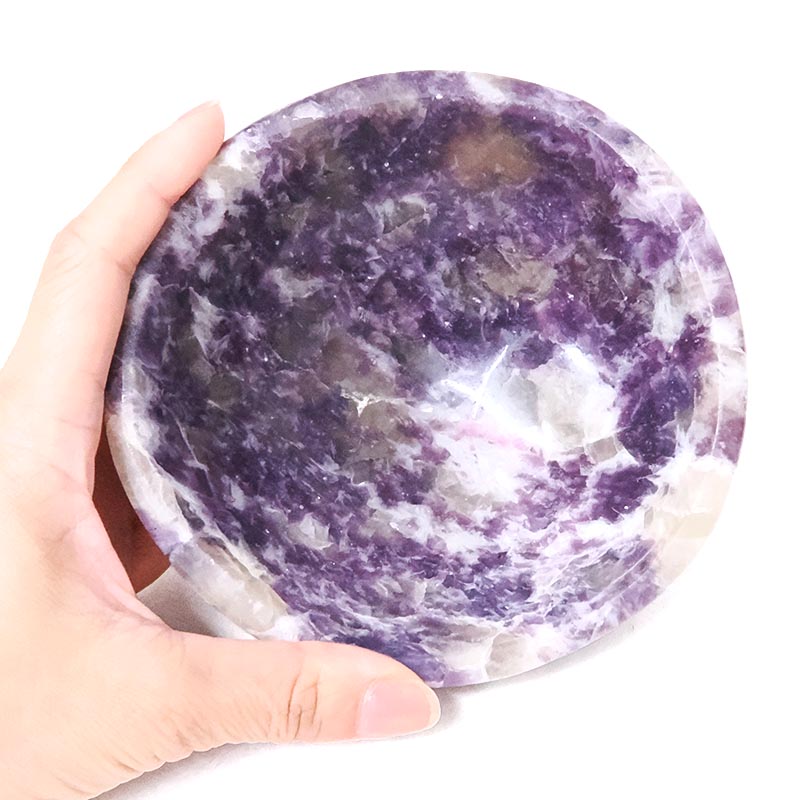 0.57kg Madagascar Lepidolite Crystal Bowl P2313 4 Madagascar Lepidolite Crystal Bowl P2313 | Crystal Factory