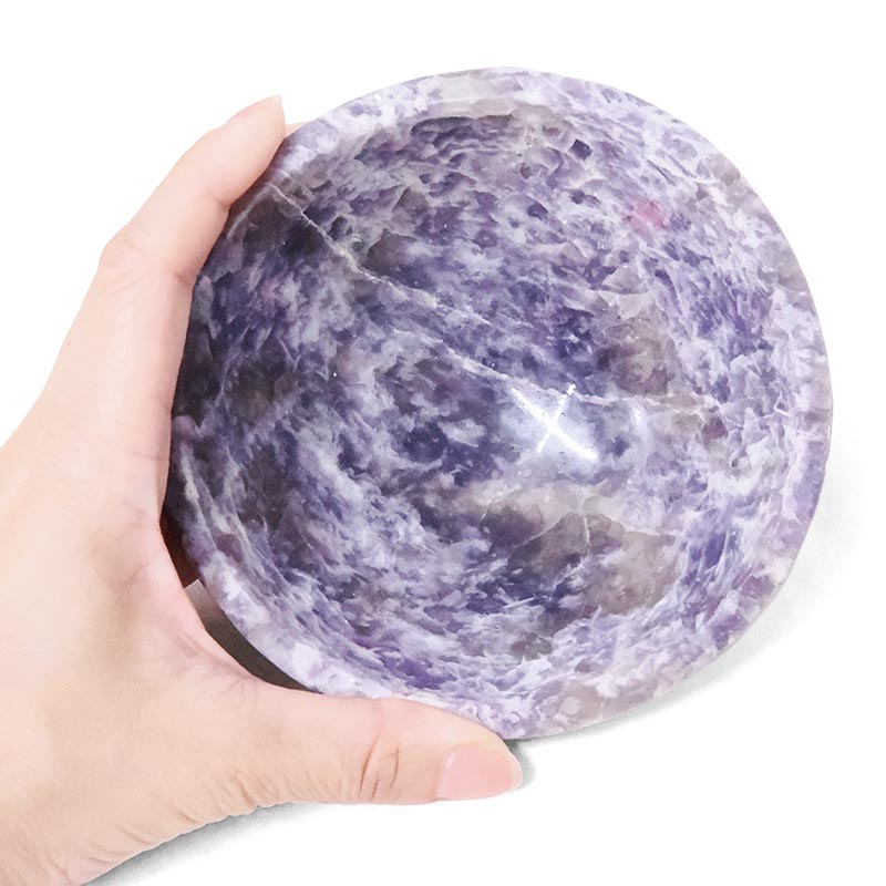 0.57kg Madagascar Lepidolite Crystal Bowl P2318 4 Madagascar Lepidolite Crystal Bowl P2318 | Crystal Factory