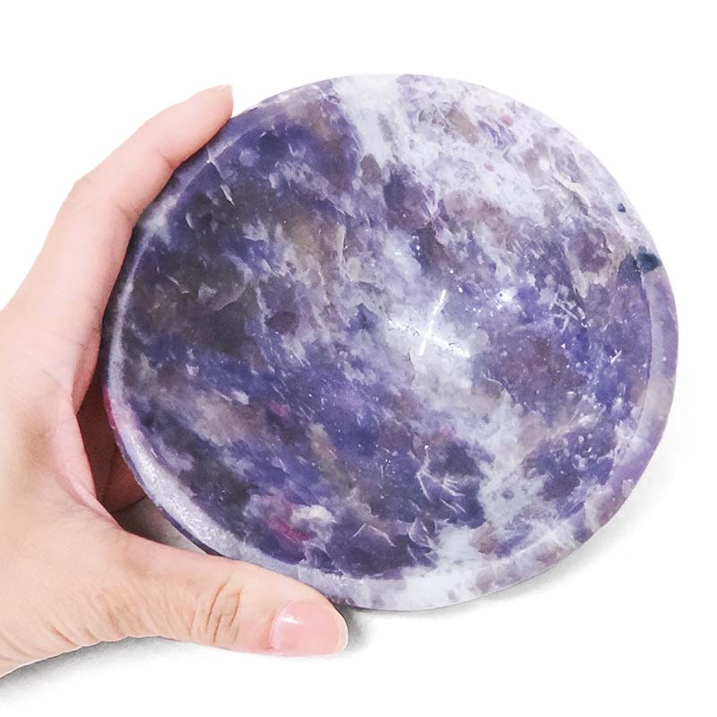 0.46kg Madagascar Lepidolite Crystal Bowl P2327 4 Madagascar Lepidolite Crystal Bowl P2327 | Crystal Factory