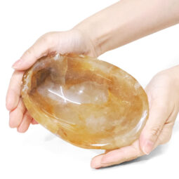 0.87kg Madagascar Yellow Hematoid Quartz Crystal Bowl P2258 | Cyrstal Factory
