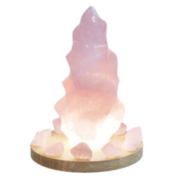 3.80kg Rose Quartz Crystal Flame Home Decor Package on 20cm LED Light Base P2256 | Crystal Factory