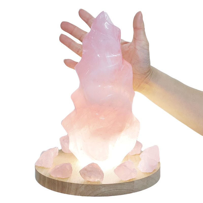 3.80kg Rose Quartz Crystal Flame Home Decor Package on 20cm LED Light Base P2256 6 3.80kg Rose Quartz Crystal Flame Home Decor Package on 20cm LED Light Base P2256 | Crystal Factory