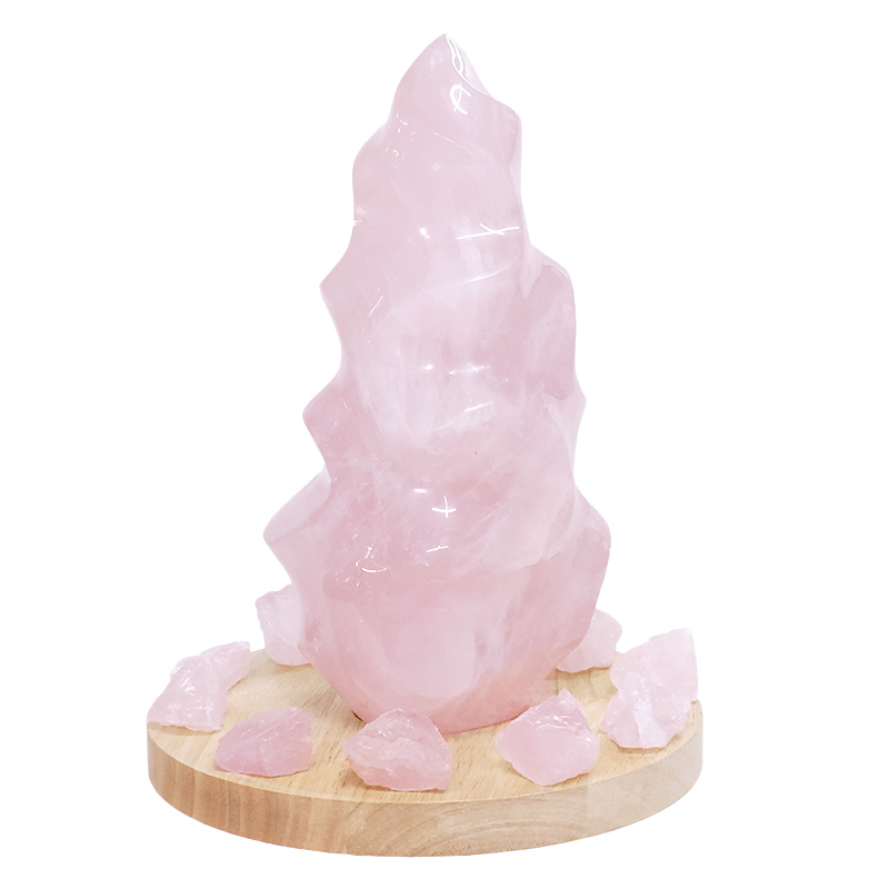 3.80kg Rose Quartz Crystal Flame Home Decor Package on 20cm LED Light Base P2256 4 3.80kg Rose Quartz Crystal Flame Home Decor Package on 20cm LED Light Base P2256 | Crystal Factory