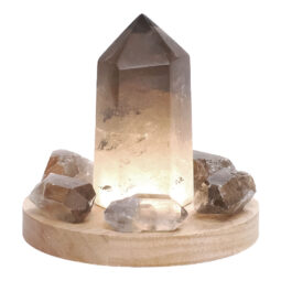 Smoky Quartz Power Generator Package on 15cm LED Light Base P2247 | Crystal Factory
