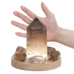 1.17kg Smoky Quartz Power Generator Package on 15cm LED Light Base P2247 9 Smoky Quartz Power Generator Package on 15cm LED Light Base P2247 | Crystal Factory