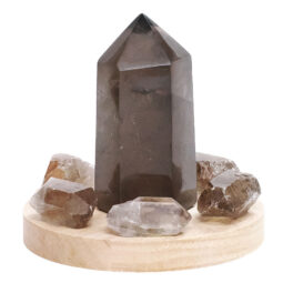 Smoky Quartz Power Generator Package on 15cm LED Light Base P2247 | Crystal Factory