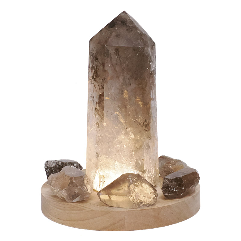 1.48kg Smoky Quartz Power Generator Package on 15cm LED Light Base P2248 3 Smoky Quartz Power Generator Package on 15cm LED Light Base P2248 | Crystal Factory