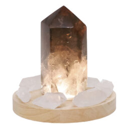 Smoky Quartz Power Generator Package on 15cm LED Light Base P2250 | Crystal Factory