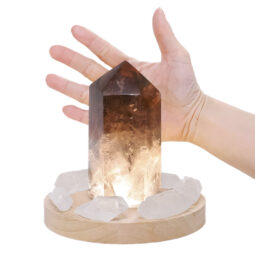 Smoky Quartz Power Generator Package on 15cm LED Light Base P2250 | Crystal Factory