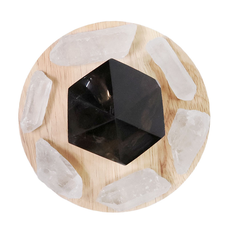 1.40kg Smoky Quartz Power Generator Package on 15cm LED Light Base P2250 5 Smoky Quartz Power Generator Package on 15cm LED Light Base P2250 | Crystal Factory