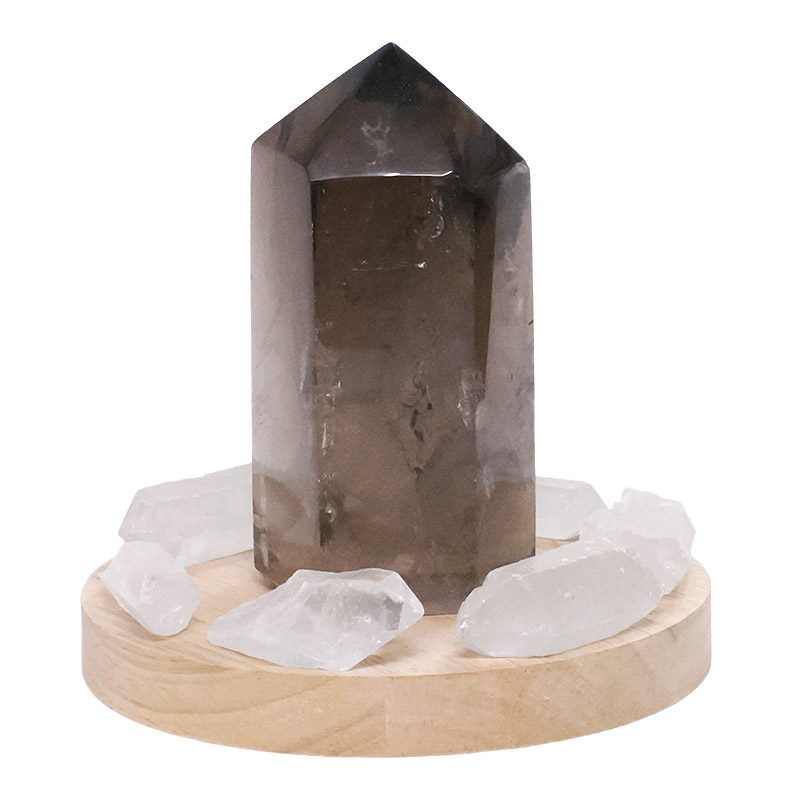 1.40kg Smoky Quartz Power Generator Package on 15cm LED Light Base P2250 6 Smoky Quartz Power Generator Package on 15cm LED Light Base P2250 | Crystal Factory